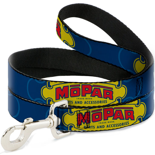 Dog Leash - MOPAR 1937-1947 Logo-USE CHRYSLER ENGINEERED MOPAR PARTS AND ACCESSORIES Blue/Yellow/Red Dog Leashes Mopar   