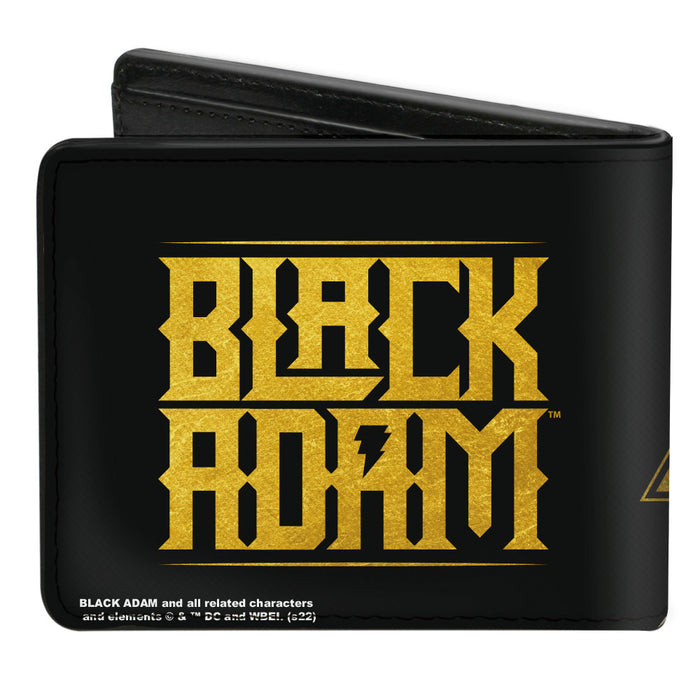 Bi-Fold Wallet - Black Adam Pose + Title Logo Black Yellows Bi-Fold Wallets DC Comics   