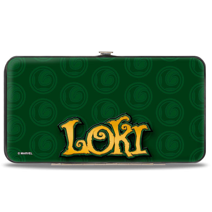 MARVEL AVENGERS Hinged Wallet - Chibi Thor Pose + LOKI Loki Logo Greens Gold Hinged Wallets Marvel Comics   