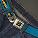 Batman Full Color Black Yellow Seatbelt Belt - Vintage Batman Logo Blue Webbing Seatbelt Belts DC Comics   