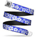 BD Wings Logo CLOSE-UP Full Color Black Silver Seatbelt Belt - Hibiscus Blue/White Webbing Seatbelt Belts Buckle-Down   