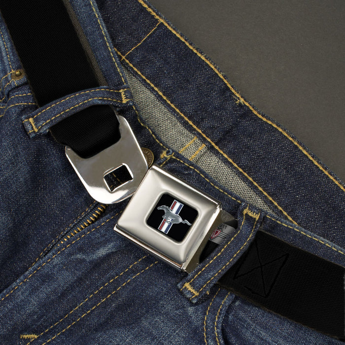 Ford Mustang Emblem Seatbelt Belt - FORD Script Single Black/White Webbing Seatbelt Belts Ford   