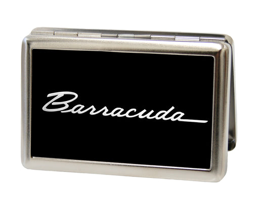Business Card Holder - LARGE - BARRACUDA Script Logo FCG Black Silver Metal ID Cases Dodge   