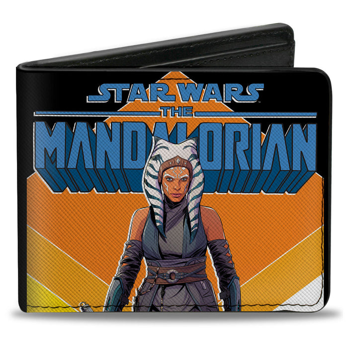 Bi-Fold Wallet - STAR WARS THE MANDALORIAN Ahsoka Tano Diamond Pose Black Oranges Blue Bi-Fold Wallets Star Wars   