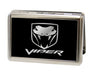 Business Card Holder - LARGE - Dodge Viper Logo FCG Black Silver Metal ID Cases Dodge   