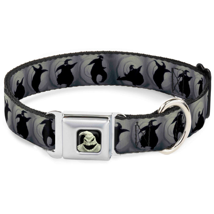 Oogie Boogie CLOSE-UP Full Color Seatbelt Buckle Collar - Oogie Boogie Silhouette Poses Gray/Black Seatbelt Buckle Collars Disney   