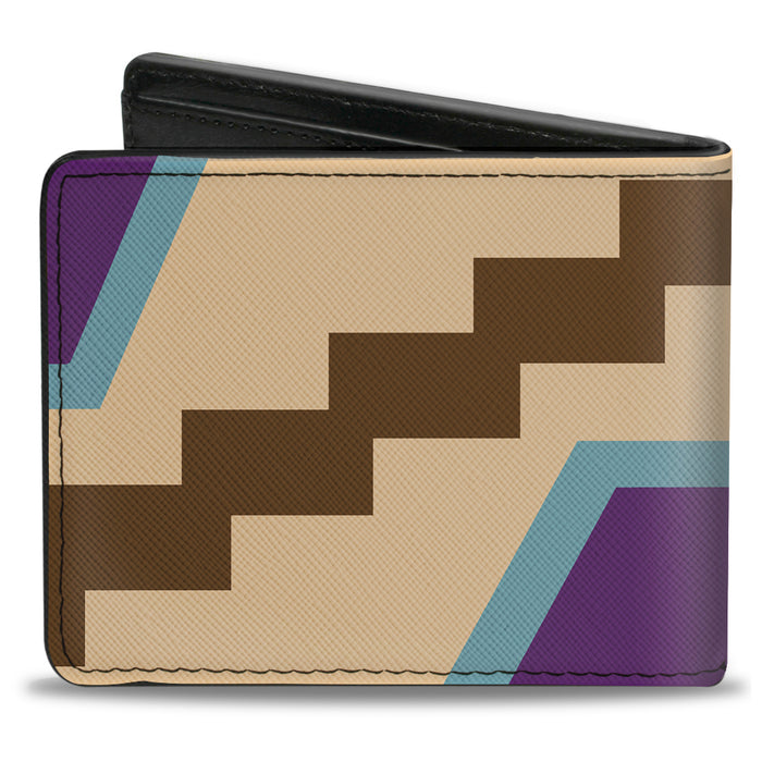 Bi-Fold Wallet - Aztec18 Tan Brown Turquoise Purple Bi-Fold Wallets Buckle-Down   