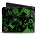 Bi-Fold Wallet - The Nightmare Before Christmas Character Collage Black Green Bi-Fold Wallets Disney   