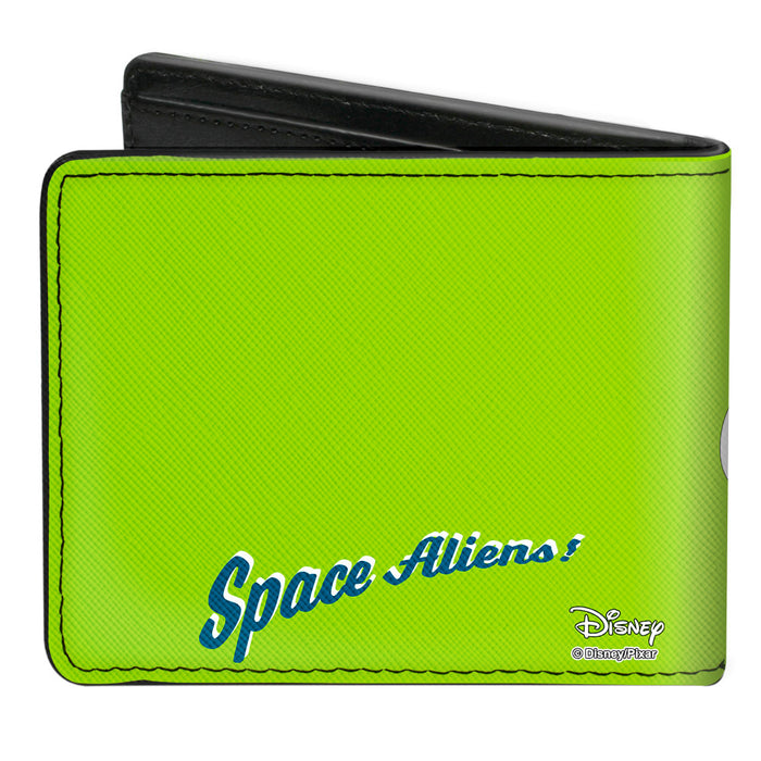 Bi-Fold Wallet - Toy Story Alien Eyes + SPACE ALIENS! Green White Blue Bi-Fold Wallets Disney   