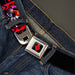 Harley Quinn Diamond Full Color Black Red Seatbelt Belt - HARLEY QUINN Bomb Poses/Suits Black/Purple/Red Webbing Seatbelt Belts DC Comics   