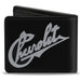 Bi-Fold Wallet - Chevrolet HeritageScript Slant Black Tan Bi-Fold Wallets GM General Motors   