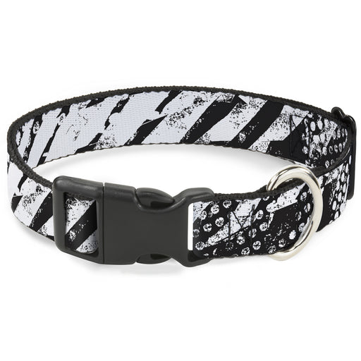 Plastic Clip Collar - Grunge Tread Black/White Plastic Clip Collars Buckle-Down   