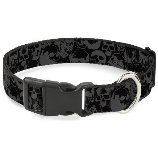 Plastic Clip Collar - Skull Pile Black/Gray Plastic Clip Collars Buckle-Down   