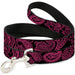 Dog Leash - Paisley Black/Neon Pink Dog Leashes Buckle-Down   