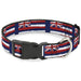 Plastic Clip Collar - Hawaii Flags Weathered Blue/Red/White Plastic Clip Collars Buckle-Down   