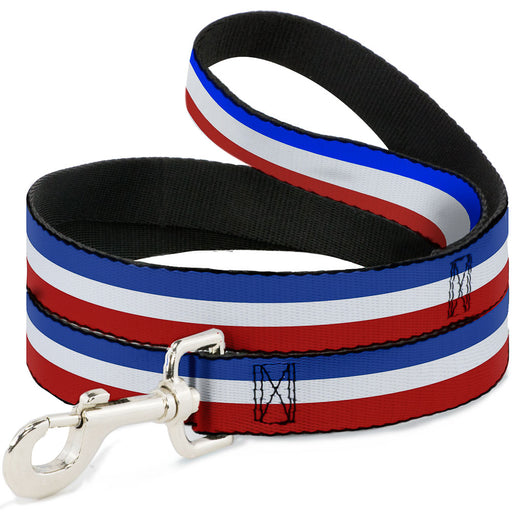 Dog Leash - Stripes Blue/White/Red Dog Leashes Buckle-Down   