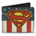 Bi-Fold Wallet - Superman Shield Americana Red White Blue Yellow Bi-Fold Wallets DC Comics   