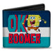 Bi-Fold Wallet - SpongeBob SquarePants OK BOOMER Tongue Out Pose Stripe Blues White Bi-Fold Wallets Nickelodeon   