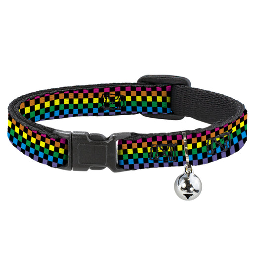 Cat Collar Breakaway - Checker Black Neon Rainbow Breakaway Cat Collars Buckle-Down   