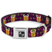 Dog Bone Seatbelt Buckle Collar - Owls Striped w/Swirls Purple Seatbelt Buckle Collars Buckle-Down   