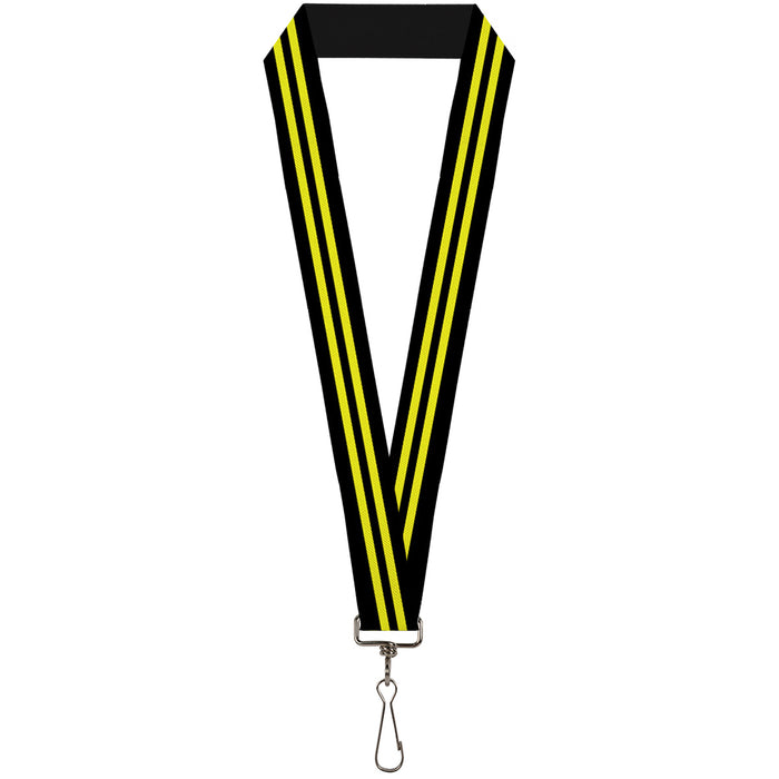 Lanyard - 1.0" - Stripe Black Yellow Lanyards Buckle-Down   