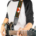 Guitar Strap - Fox Face Stripes Black Multi Color Guitar Straps Buckle-Down   