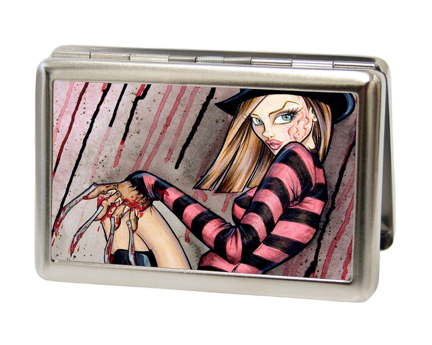 Business Card Holder - LARGE - Freddie FCG Metal ID Cases Sexy Ink Girls   