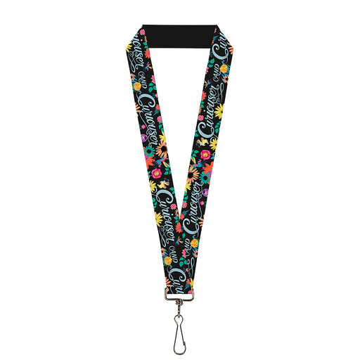Lanyard - 1.0" - CURIOUSER AND CURIOUSER Flowers of Wonderland Collage Lanyards Disney   