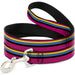 Dog Leash - Racing Stripes Pink/Yellow/Blue/Black Dog Leashes Buckle-Down   