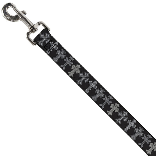 Dog Leash - Elegant Crosses Black/Grays Dog Leashes Buckle-Down   