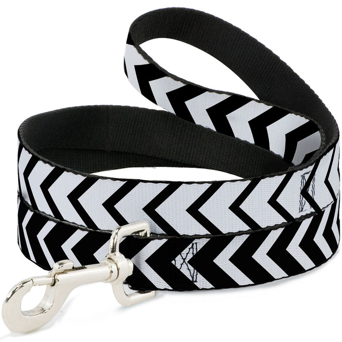 Dog Leash - Chevron2 White/Black Dog Leashes Buckle-Down   