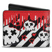 Bi-Fold Wallet - Girlie Skull Black White w Red Paint Drips Bi-Fold Wallets Buckle-Down   