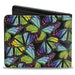 Bi-Fold Wallet - Vivid Butterfly Garden2 Black Multi Color Bi-Fold Wallets Buckle-Down   