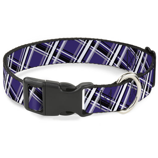 Plastic Clip Collar - Houndstooth Gray/Purple/White Plastic Clip Collars Buckle-Down   