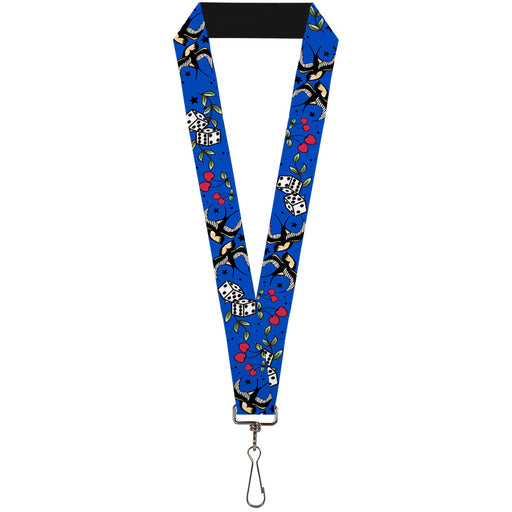 Lanyard - 1.0" - Lucky CLOSE-UP Blue Lanyards Buckle-Down   