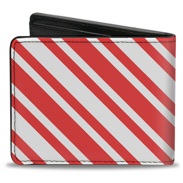 Bi-Fold Wallet - Candy Cane3 Stripe White 3-Red Bi-Fold Wallets Buckle-Down   