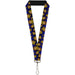 Lanyard - 1.0" - Owls Scattered Black Blue-Fade Yellow Lanyards Buckle-Down   