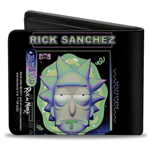 Bi-Fold Wallet - Rick and Morty RICK SANCHEZ Drooling Face Close-Up Black Greens Bi-Fold Wallets Rick and Morty   