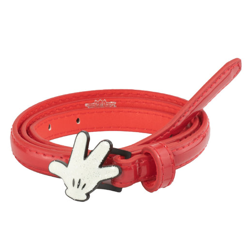 Mickey Mouse Hand Cast Buckle - Red Patent PU Strap Belt Cast Buckle Belts Disney   
