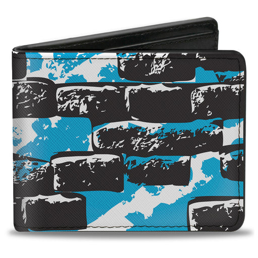 Bi-Fold Wallet - Grunge Bricks Blue Bi-Fold Wallets Buckle-Down   