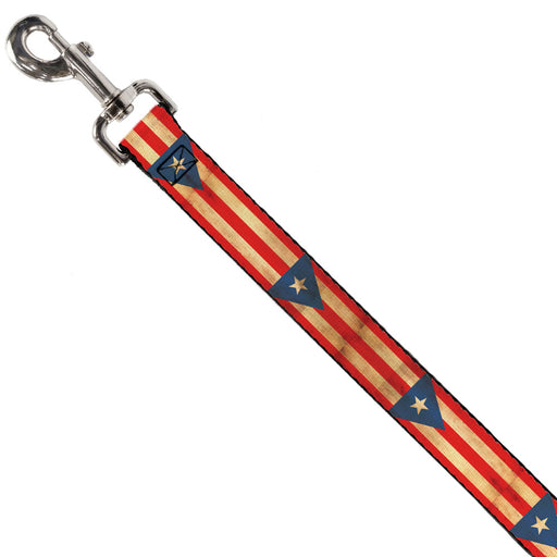 Dog Leash - Puerto Rico Flag Continuous Vintage Dog Leashes Buckle-Down   