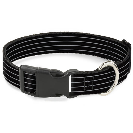 Plastic Clip Collar - Pinstripes Black/Gray Plastic Clip Collars Buckle-Down   