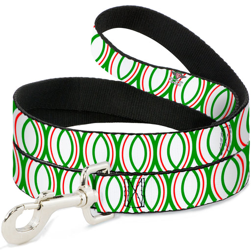 Dog Leash - Rings White/Green/Red Dog Leashes Buckle-Down   