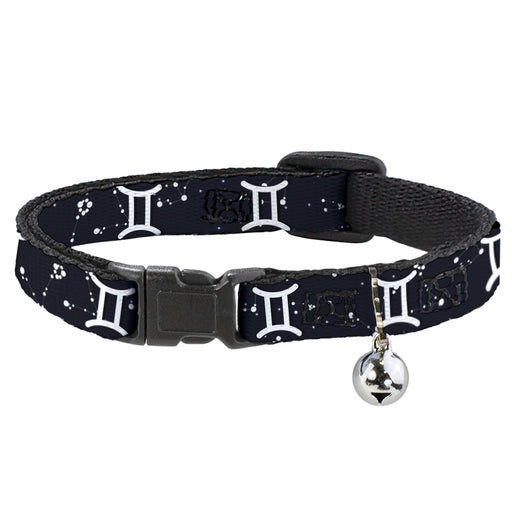 Cat Collar Breakaway - Zodiac Gemini Symbol Constellations Black White Breakaway Cat Collars Buckle-Down   