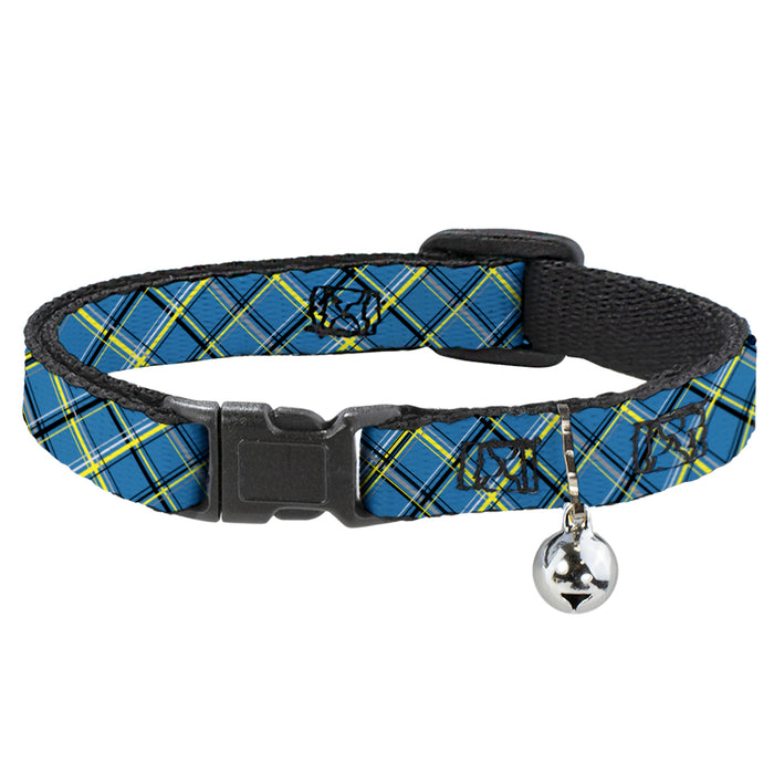 Cat Collar Breakaway - Plaid Turquoise Yellow Black Gray Breakaway Cat Collars Buckle-Down   