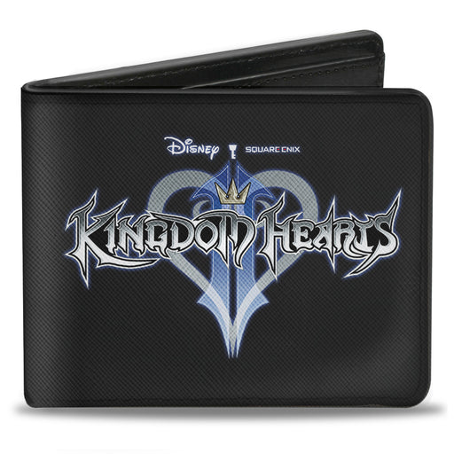 Bi-Fold Wallet - KINGDOM HEARTS II Logo Black Silvers Blues Bi-Fold Wallets Disney   