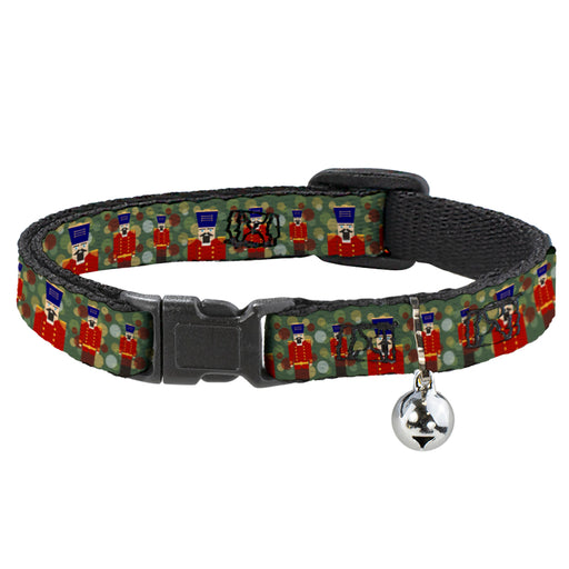 Cat Collar Breakaway - Christmas Nutcracker Polka Dots Greens Gold Red Breakaway Cat Collars Buckle-Down   