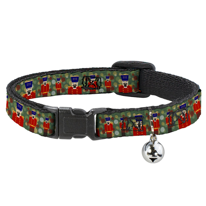 Cat Collar Breakaway - Christmas Nutcracker Polka Dots Greens Gold Red Breakaway Cat Collars Buckle-Down   