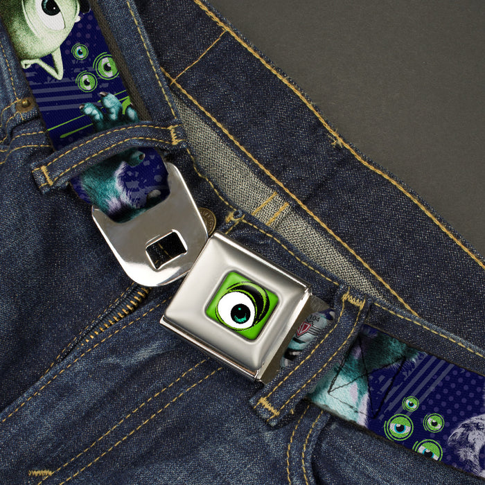 Monster Wide Eye Full Color Seatbelt Belt - Monsters University Sully & Mike Poses/GRRRRR! Webbing Seatbelt Belts Disney   
