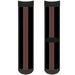 Sock Pair - Polyester - Stripe Black Green Red - CREW Socks Buckle-Down   